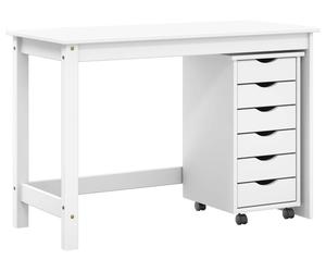 vidaXL Juego de escritorio y archivador con ruedas MOSS, 2 unidades, blanco