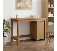 vidaXL Juego de escritorio y gabinete 2 uds. Marrón Miel