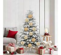 vidaXL Juego de bolas para árbol de Navidad, tamaño XL, 9 unidades, color dorado, diámetro 15 cm, plástico