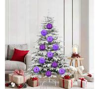 vidaXL Juego de adornos para árbol de Navidad, tamaño XL, 9 unidades, color lila, diámetro 15 cm, plástico