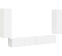 vidaXL: Juego de estanterías de pared para televisión, montaje en pared, 4 unidades, color blanco, material de madera