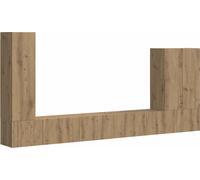 vidaXL Juego de estanterías de pared para televisión, montaje en pared, 6 unidades, roble artesanal