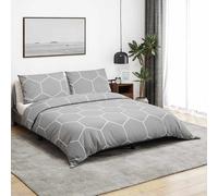 vidaXL Juego de funda nórdica algodón gris 135x200 cm