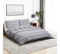 vidaXL Juego de funda nórdica algodón gris 140x200 cm