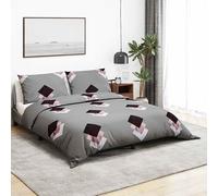 vidaXL Juego de funda nórdica algodón gris 200x200 cm