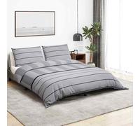 vidaXL Juego de funda nórdica algodón gris 225x220 cm