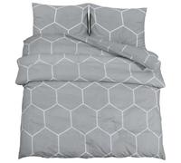 vidaXL Juego de funda nórdica de algodón Gris 225x220 cm
