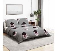 vidaXL Juego de funda nórdica de algodón 225x220 cm gris