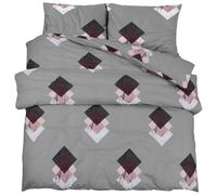 vidaXL Juego de funda nórdica de algodón 225x220 cm gris