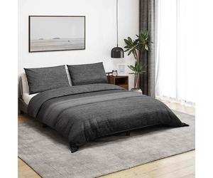 vidaXL Juego de funda nórdica algodón gris oscuro 140x200 cm