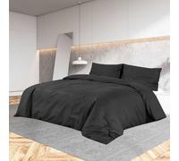 vidaXL Juego de funda nórdica microfibra ligera negro 260x240 cm