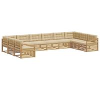 vidaXL Juego de fundas para sofá, 10 unidades, color blanco y beige, material: poliéster