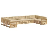 vidaXL Juego de fundas para sofá, 10 unidades, color blanco y beige, material: poliéster