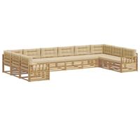 vidaXL Juego de fundas para sofá, 10 unidades, color blanco y beige, material: poliéster