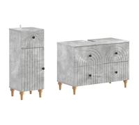 vidaXL Juego de gabinete de baño de 2 piezas ALKMAAR Gris Hormigón