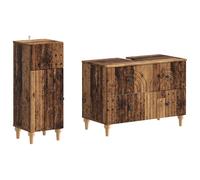 vidaXL Juego de gabinete de baño de 2 piezas ALKMAAR Madera envejecida