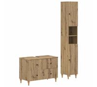 vidaXL Juego de gabinete de baño de 2 piezas ALKMAAR Roble artisan