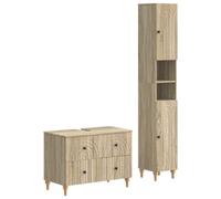 vidaXL Juego de gabinete de baño de 2 Piezas ALKMAAR Roble Sonoma