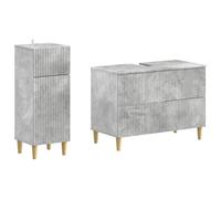 vidaXL Juego de gabinete de baño de 2 piezas ARNHEM Gris Hormigón