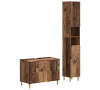vidaXL Juego de gabinete de baño de 2 piezas ARNHEM Madera envejecida