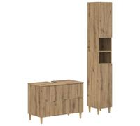 vidaXL Juego de gabinete de baño de 2 Piezas ARNHEM Roble Artisan