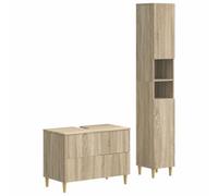 vidaXL Juego de gabinete de baño de 2 Piezas ARNHEM Roble Sonoma