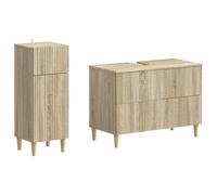 vidaXL Juego de gabinete de baño de 2 Piezas ARNHEM Roble Sonoma