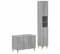 vidaXL Juego de gabinete de baño de 2 piezas ARNHEM Sonoma gris