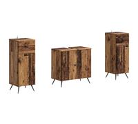 vidaXL Juego de gabinete de baño de 2 piezas BREDA Madera envejecida
