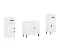 vidaXL Juego de gabinete de baño de 2 piezas HAARLEM Blanco Brillante