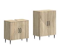 vidaXL Juego de gabinete de baño de 2 piezas HAARLEM Roble Sonoma