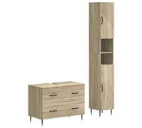 vidaXL Juego de gabinete de baño de 2 piezas HAARLEM Roble Sonoma
