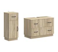 vidaXL Juego de gabinete de baño de 2 Piezas HOORN Roble Sonoma