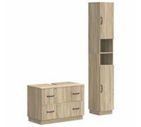 vidaXL Juego de gabinete de baño de 2 Piezas HOORN Roble Sonoma