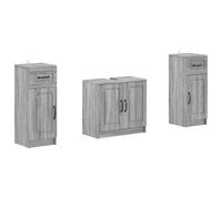 vidaXL Juego de gabinete de baño de 2 piezas UTRECHT Sonoma gris
