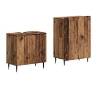 vidaXL Juego de gabinete de baño de 2 piezas ZWOLLE Madera envejecida