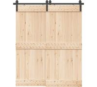 vidaXL Juego de herrajes para puertas correderas, 183 cm, acero, color