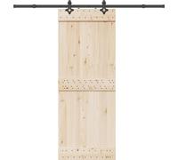 vidaXL Juego de herrajes para puertas correderas, 213,5 cm, acero, color