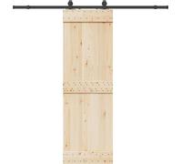 vidaXL Juego de herrajes para puertas correderas, 213 cm, acero, color