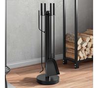 vidaXL Juego de herramientas para chimenea de 5 piezas, 18 x 56 cm, acero