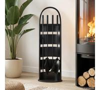 vidaXL Juego de herramientas para chimenea de 5 piezas, 23 x 15 x 66 cm, acero