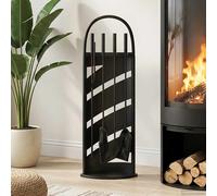 vidaXL Set de herramientas para chimenea 5 pzas acero 23x15x66 cm