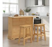 vidaXL Juego de isla de cocina 3 uds. Cera de Miel 112 x 70 x 91,5 cm