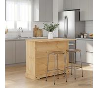 vidaXL Juego de isla de cocina Cera de Miel 112 x 70 x 91,5 cm