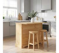 vidaXL Juego de isla de cocina Cera de Miel 112 x 70 x 91,5 cm