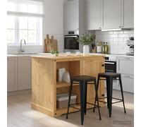vidaXL Juego de isla de cocina Cera de Miel 112 x 77 x 91,5 cm