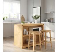 vidaXL Juego de isla de cocina Cera de Miel 112 x 77 x 91,5 cm