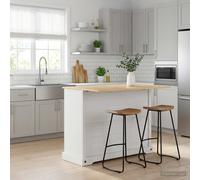 vidaXL Juego de isla de cocina y Cera de Miel 112 x 70 x 91,5 cm