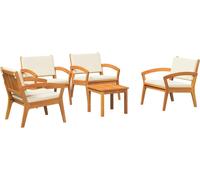 vidaXL Juego de jardín tipo bistro, 5 piezas, color marrón, fabricado en poliéster