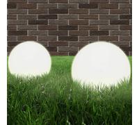 vidaXL 2X Lámpara Jardín Luz LED Esférica Bola 20 cm Iluminación Patio Terraza